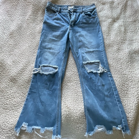 Forever 21 Denim - Flare bottom ripped jeans